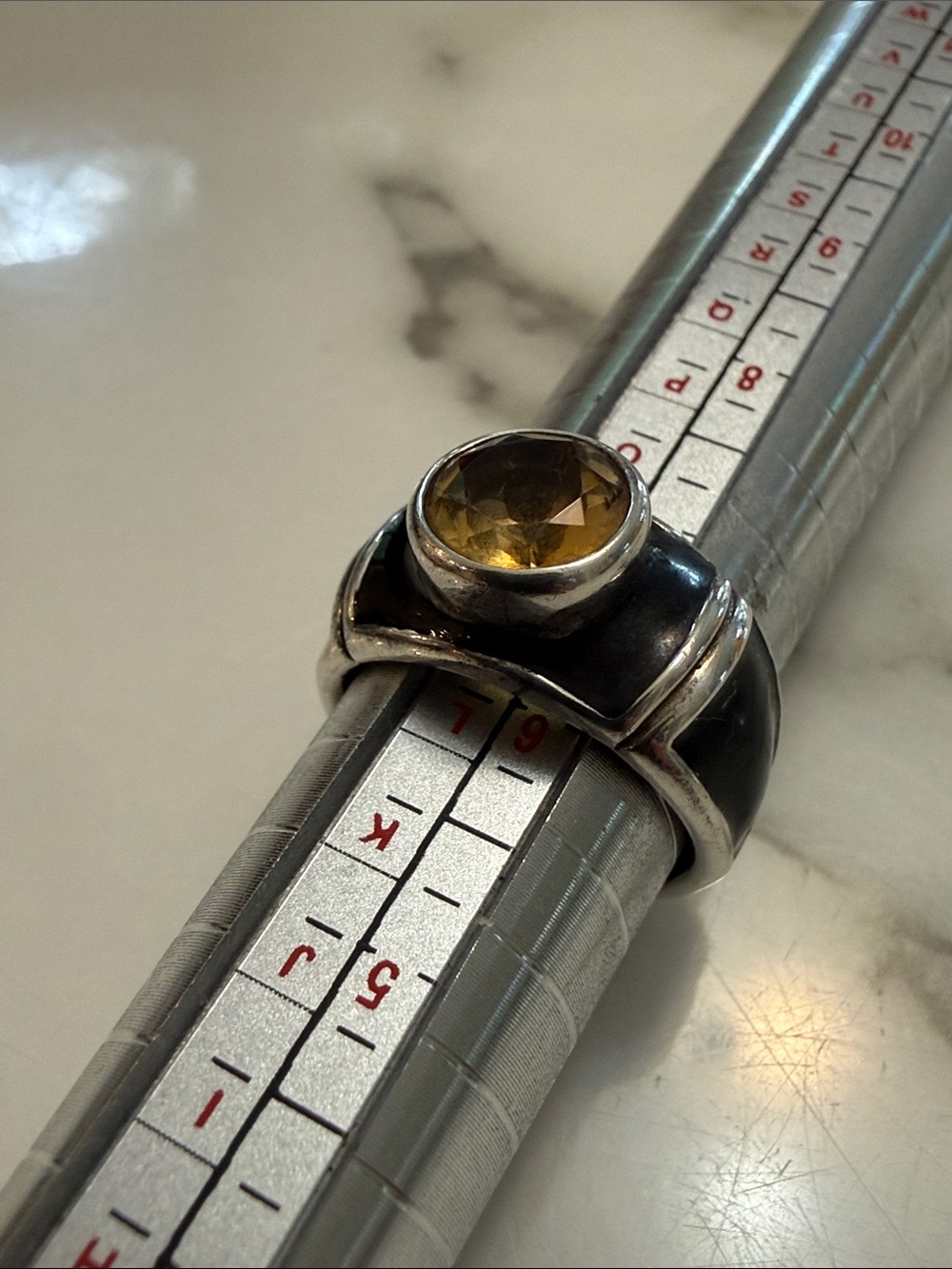 Espo Sterling silver and citrine ring, size 6 - Picture 2 of 5